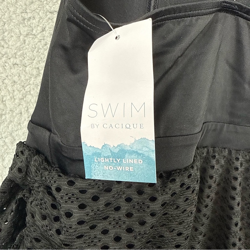 Cacique Black Women's One Piece Swimsuit - Picture 11 of 16
